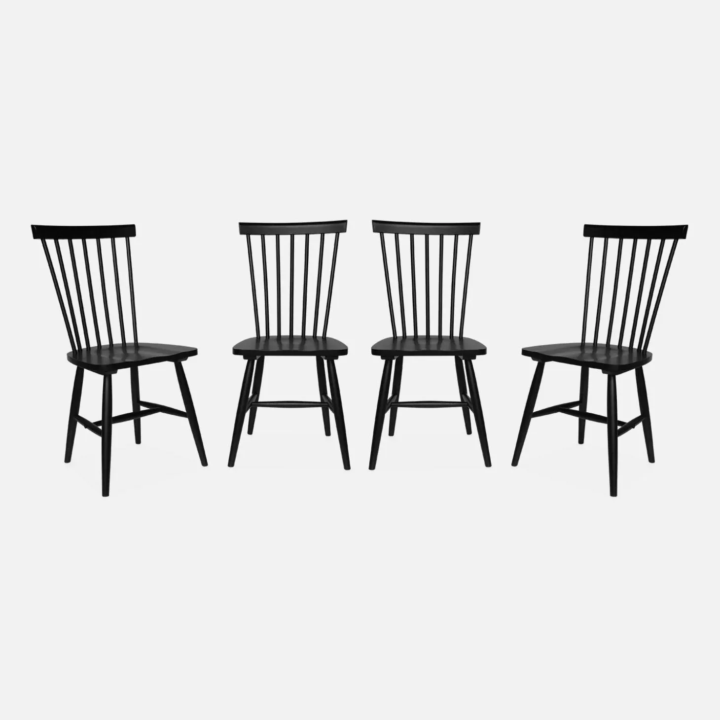 Silla de madera de hevea, set de 4