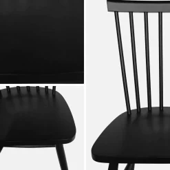 Silla de madera de hevea, set de 4