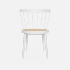 Silla de madera y caña, set de 2