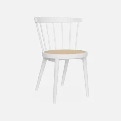 Silla de madera y caña, set de 2