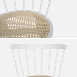 Silla de madera y caña, set de 2