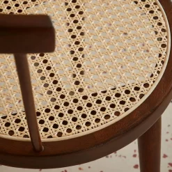 Silla de madera y caña, set de 2