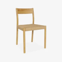 Silla de madera y cuerda, set de 2