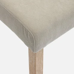 Silla de madera y terciopelo de pana fina, set de 4