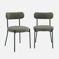 Silla de metal y tela simple, set de 2