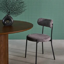 Silla de metal y tela simple, set de 2