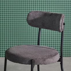 Silla de metal y tela simple, set de 2