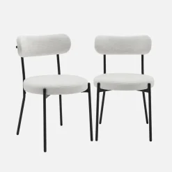 Silla de metal y tela simple, set de 2