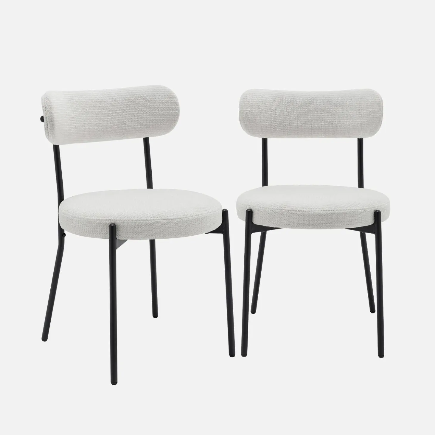 Silla de metal y tela simple, set de 2