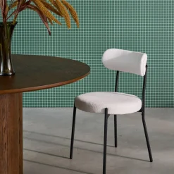 Silla de metal y tela simple, set de 2