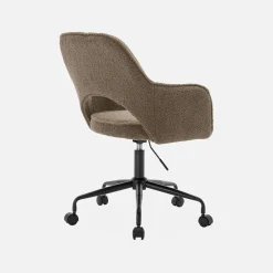 Silla de oficina con ruedas en borreguito y base negra