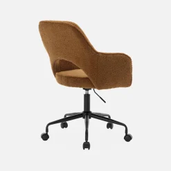 Silla de oficina con ruedas en borreguito y base negra