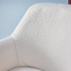 Silla de oficina con ruedas ajustable de metal y borreguito