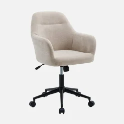 Silla de oficina con ruedas ajustable metal y tela