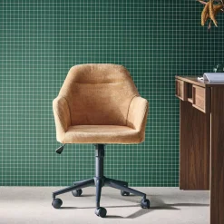 Silla de oficina con ruedas ajustable metal y tela