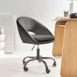 Silla de oficina de terciopelo con ruedas