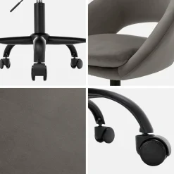 Silla de oficina de terciopelo con ruedas