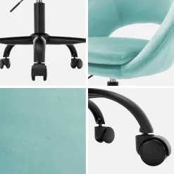Silla de oficina de terciopelo con ruedas