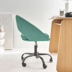 Silla de oficina de terciopelo con ruedas