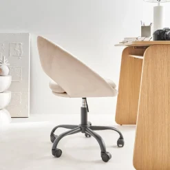 Silla de oficina de terciopelo con ruedas