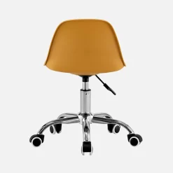 Silla de oficina infantil con ruedas ajustable, base cromada