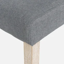 Silla de tela con patas de madera, set de 4
