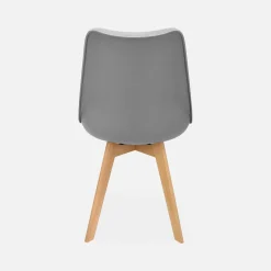 Silla escandinava con patas de madera de haya, set de 4