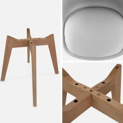 Silla escandinava con patas de madera de haya, set de 4