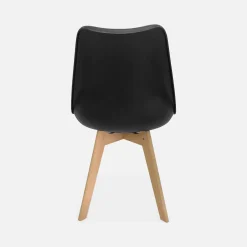 Silla escandinava con patas de madera de haya, set de 6