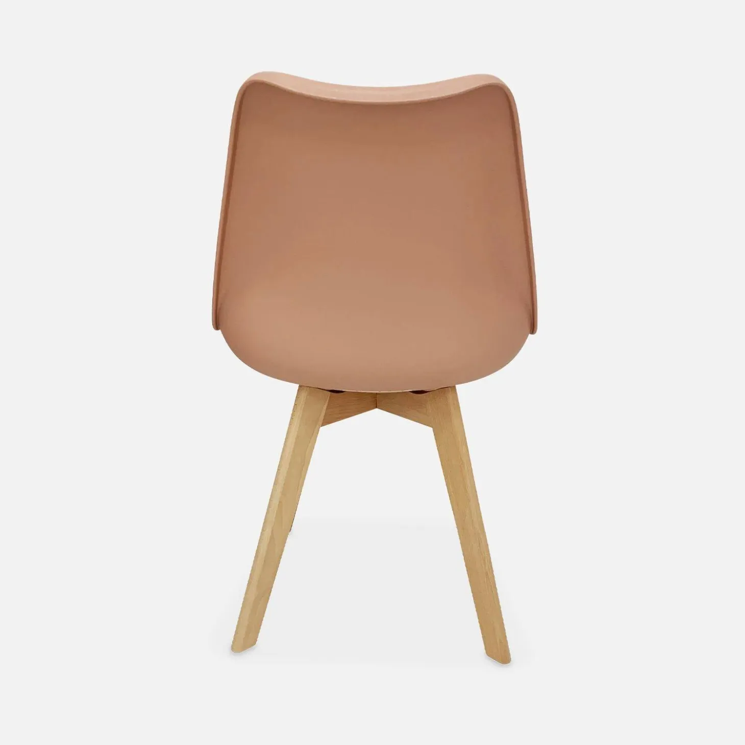 Silla escandinava con patas de madera de haya, set de 4