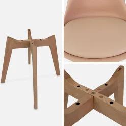 Silla escandinava con patas de madera de haya, set de 4