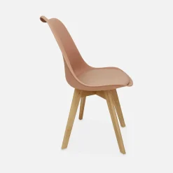 Silla escandinava con patas de madera de haya, set de 4