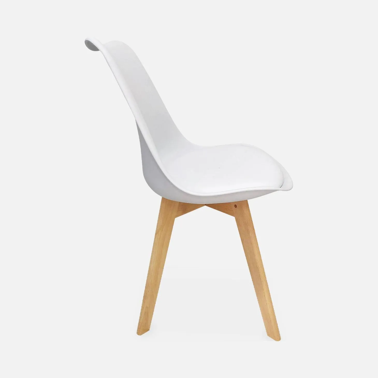 Silla escandinava con patas de madera de haya, set de 4