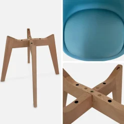 Silla escandinava con patas de madera de haya, set de 4