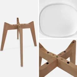 Silla escandinava con patas de madera de haya, set de 6