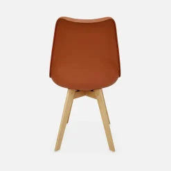 Silla escandinava con patas de madera de haya, set de 6