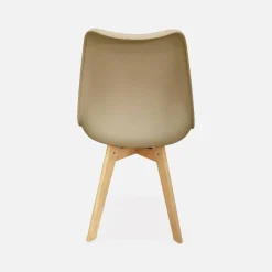 Silla escandinava con patas de madera de haya, set de 4