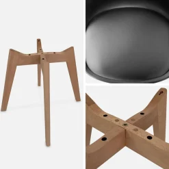 Silla escandinava con patas de madera de haya, set de 4
