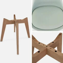 Silla escandinava con patas de madera de haya, set de 4