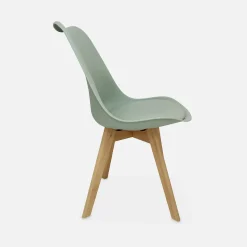 Silla escandinava con patas de madera de haya, set de 4