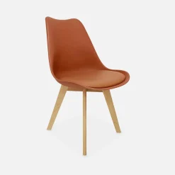 Silla escandinava con patas de madera de haya, set de 4
