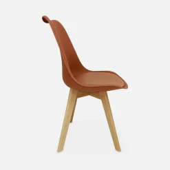 Silla escandinava con patas de madera de haya, set de 4