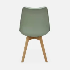 Silla escandinava con patas de madera de haya, set de 6