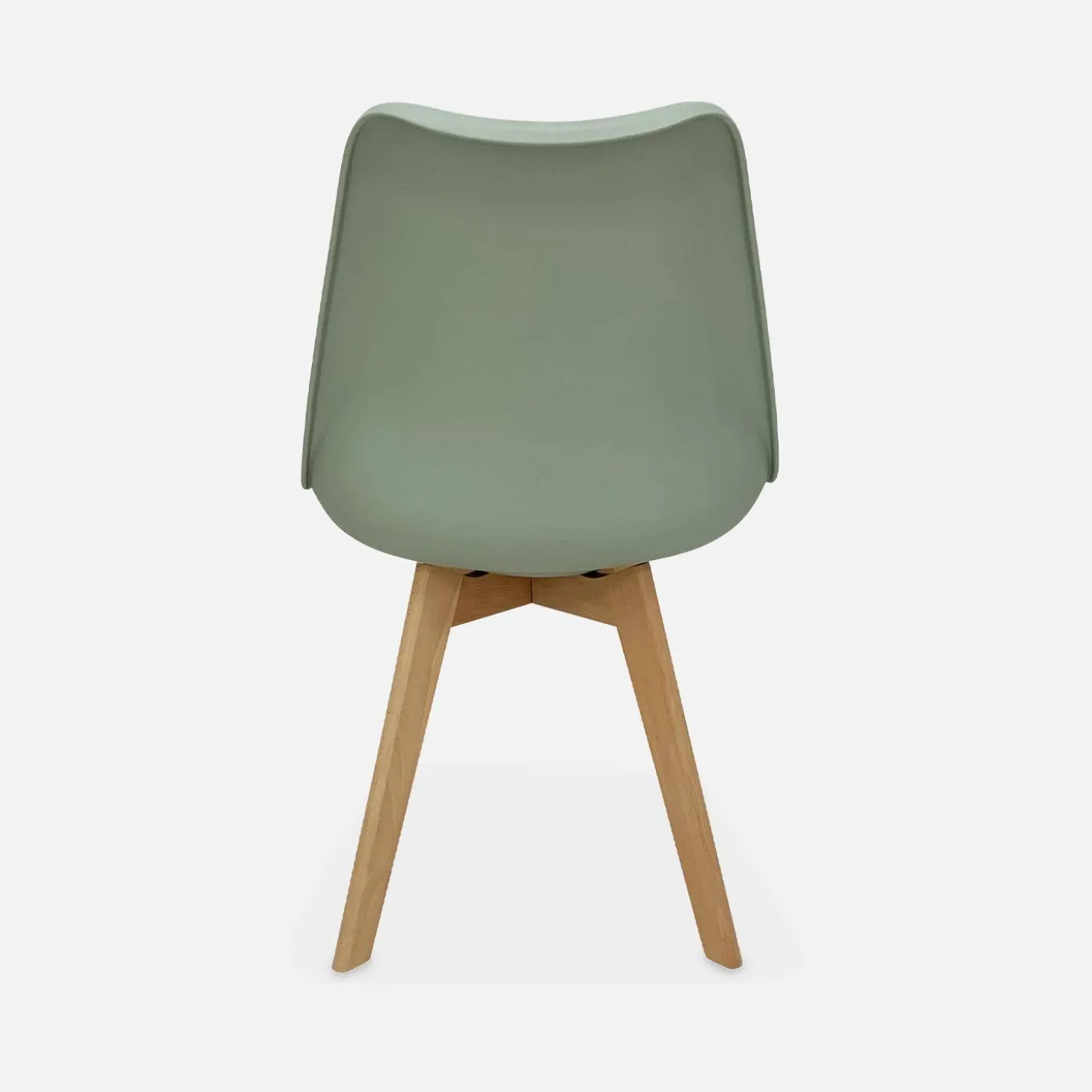 Silla escandinava con patas de madera de haya, set de 6