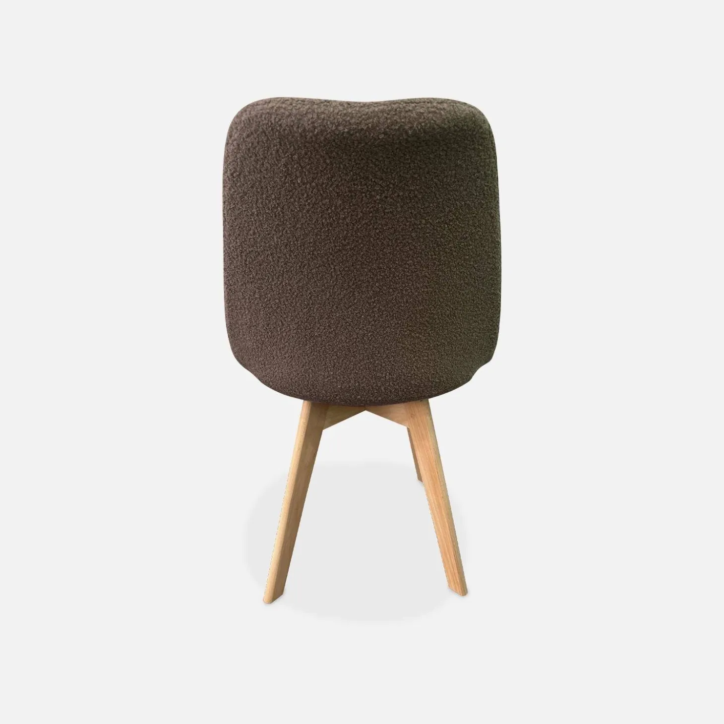 Silla escandinava de madera de haya y borreguito, set de 4