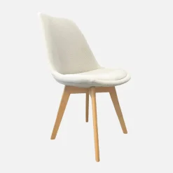 Silla escandinava de madera de haya y pana fina, set de 4
