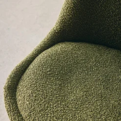 Silla escandinava de madera de haya y borreguito texturizada, set de 4