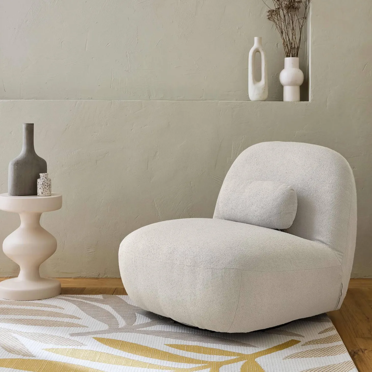 Silla giratoria 360° borreguito texturizada