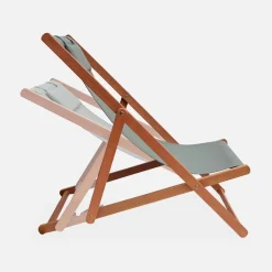 Silla plegable de madera de eucalipto, set de 2