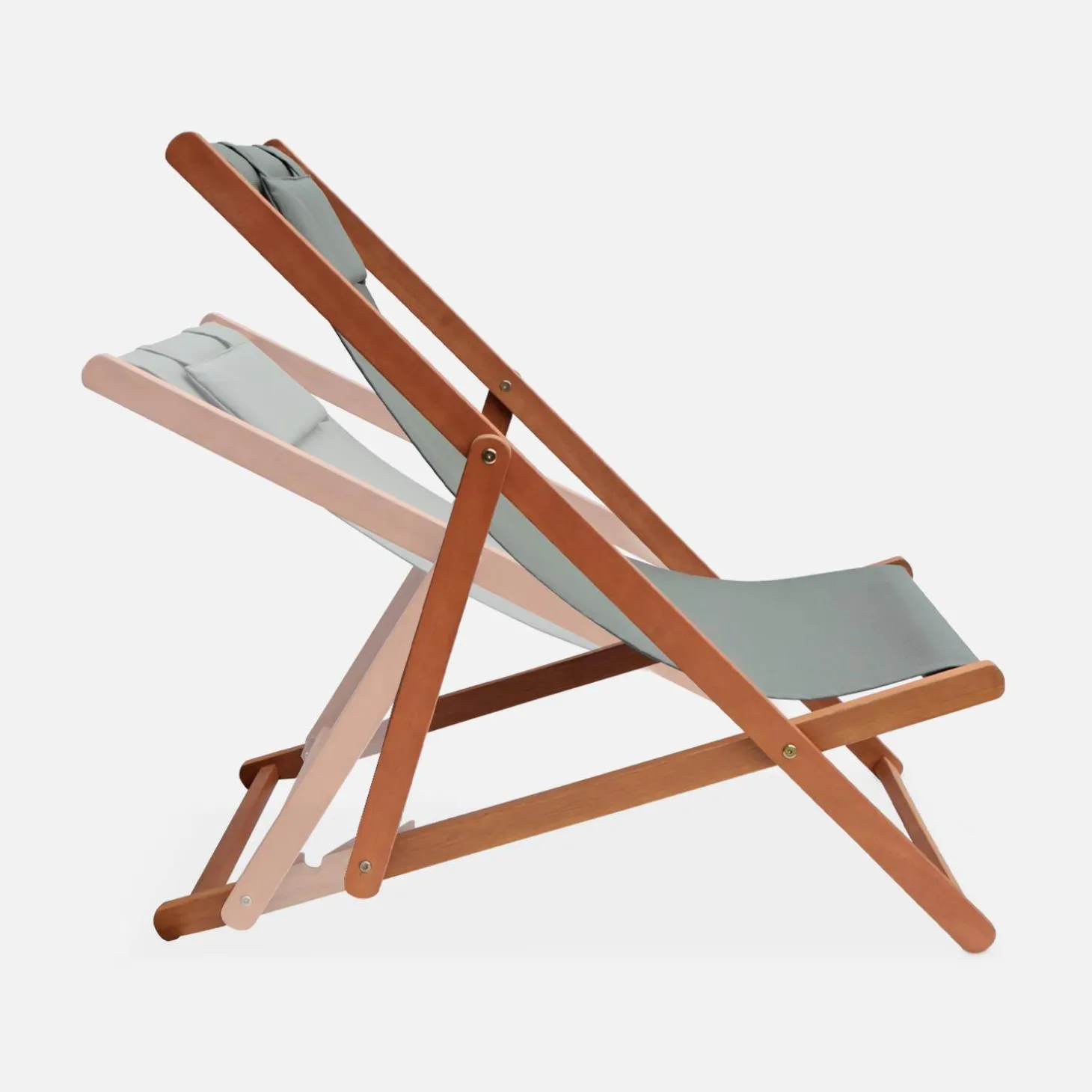 Silla plegable de madera de eucalipto, set de 2